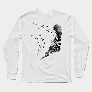 Little birds flying from feather Long Sleeve T-Shirt